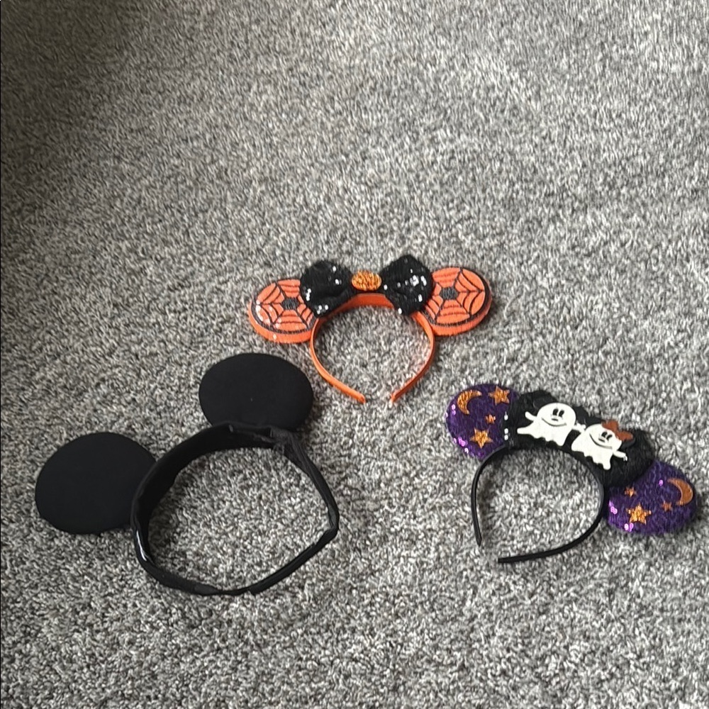 Halloween Mickey Mouse Ears Headband Set - Black, Orange, Purple